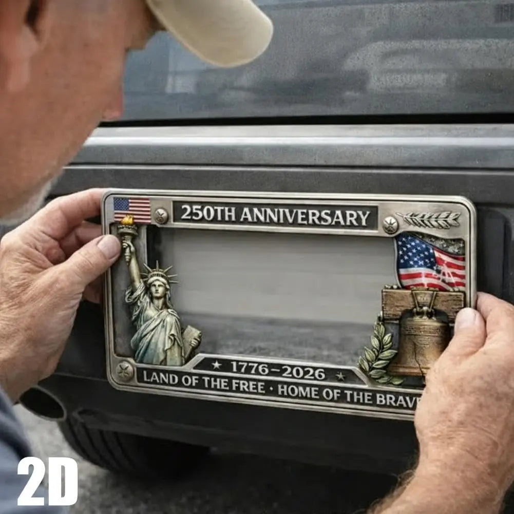 250th Anniversary Commemorative License Plate Frame,United States 250 Year American Car Plate Frame, License Plates Holder,250 Anniversary USA Car Tag Cover,Aluminum LicensePlateFrame Fits Standard