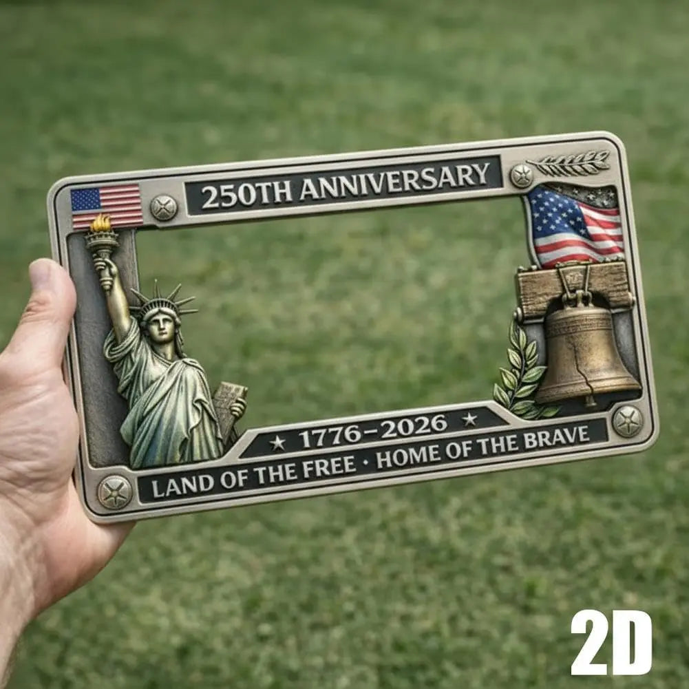 250th Anniversary Commemorative License Plate Frame,United States 250 Year American Car Plate Frame, License Plates Holder,250 Anniversary USA Car Tag Cover,Aluminum LicensePlateFrame Fits Standard