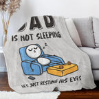 【Father's Day】Funny Birthday Gift for Dad Husband, Dad Is Not Sleeping Flannel Blanket, Fathers Day Dads Gifts From Daughter Son, Super Soft Throws Blanket for Couch and Napping