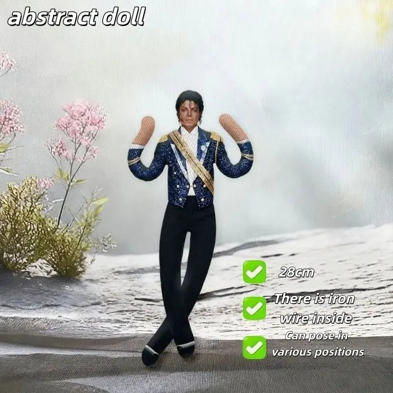 Michael Jackson Role-Playing Prop Doll, Plush Toy, Room Decor, Abstract Jointed Figure, Gift Item, Trendy Character Accessory