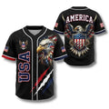 USA Eagle All Over Print Baseball Jersey, Patriotic Button Up Shirt, USA 250 Years Baseball Jersey, 1776–2026 Semiquincentennial Patriotic Jersey