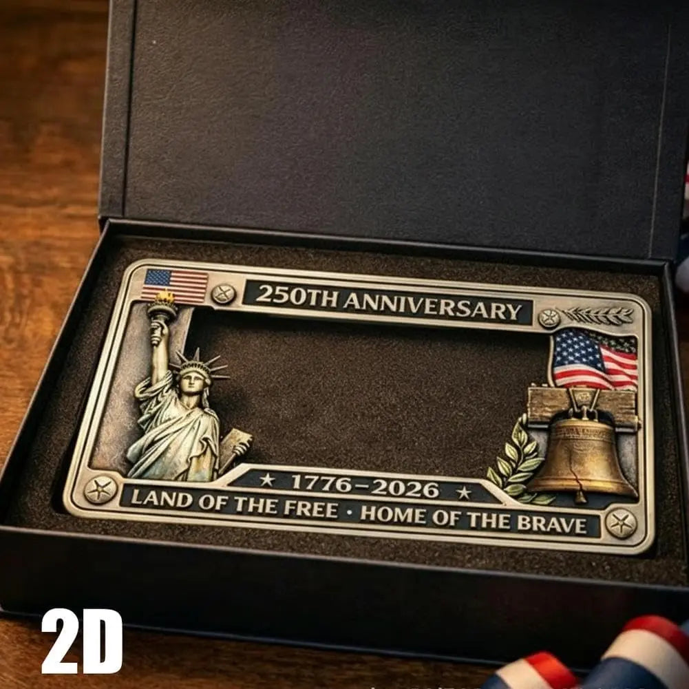250th Anniversary Commemorative License Plate Frame,United States 250 Year American Car Plate Frame, License Plates Holder,250 Anniversary USA Car Tag Cover,Aluminum LicensePlateFrame Fits Standard